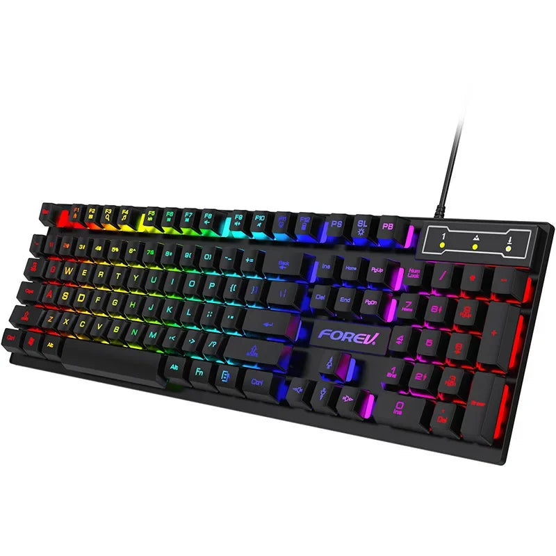 RGB Backlit Mechanical Gaming Keyboard & Mouse Set – Waterproof, Ultra-Responsive, and Built for Gamers & Workstations