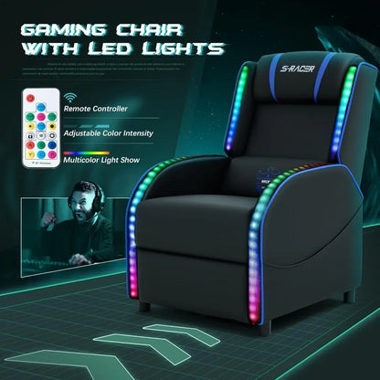 Ultimate LED Gaming Massage Recliner – Comfort Meets Style for Gamers & Home Theater Lovers!