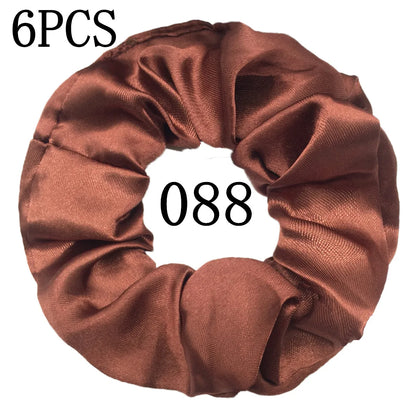 6-Pack Luxury Satin Scrunchies — Soft Silk-Like Hair Ties for Everyday Beauty & Self-Care