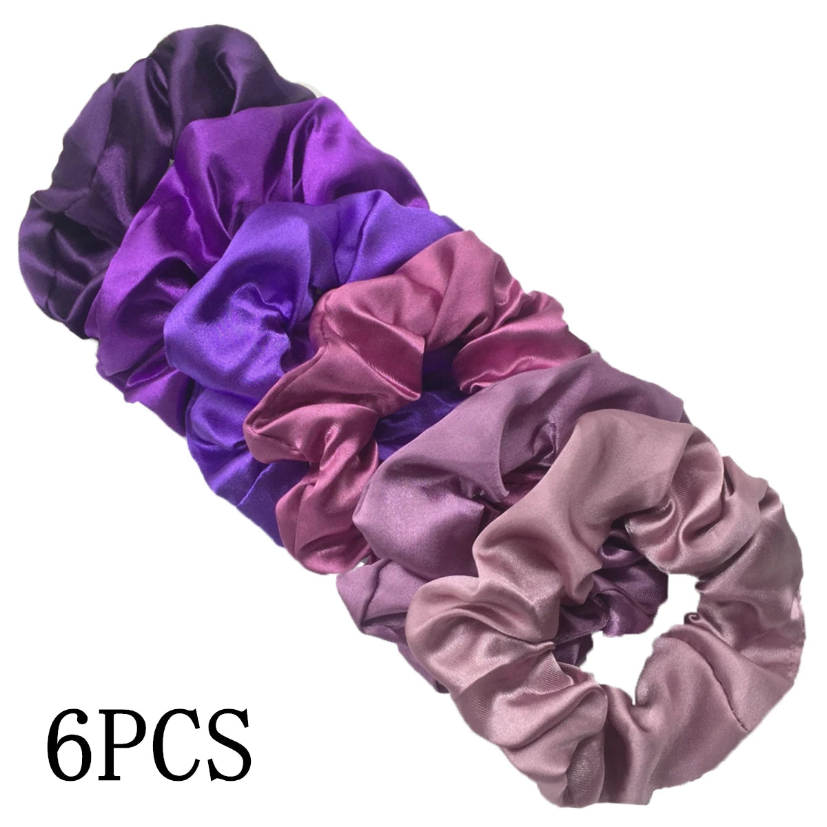 6-Pack Luxury Satin Scrunchies — Soft Silk-Like Hair Ties for Everyday Beauty & Self-Care