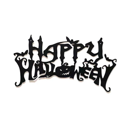 Haunted Charm Halloween Wall Sign – Spooky Wooden Art Decor for Home & Living Room