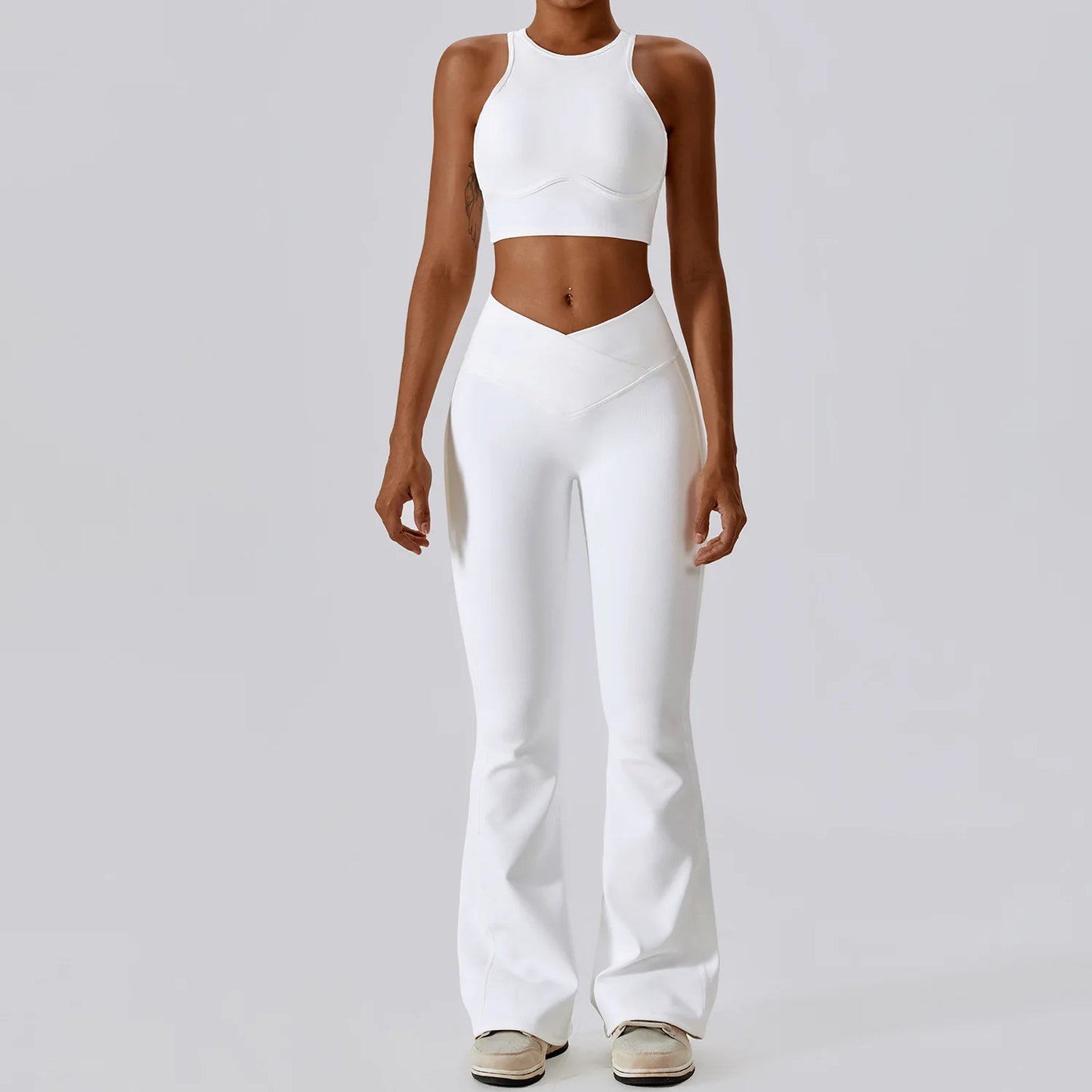 EmpowerFit 2-Piece Seamless Yoga Set: High-Waist Leggings & Push-Up Sports Bra