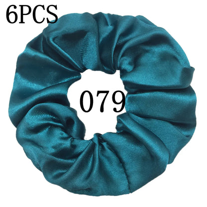 6-Pack Luxury Satin Scrunchies — Soft Silk-Like Hair Ties for Everyday Beauty & Self-Care