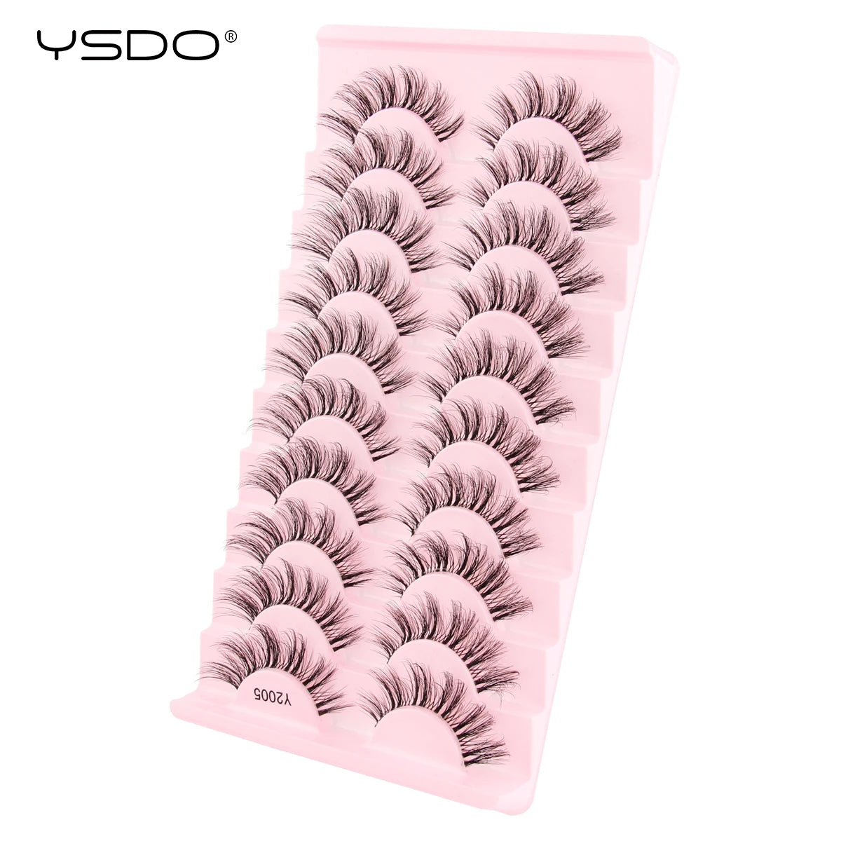 YSDO Half Lash Collection – 3 or 10 Pairs Natural Cat Eye 3D Faux Mink Lashes (Lightweight, Reusable, Soft Glam Finish)