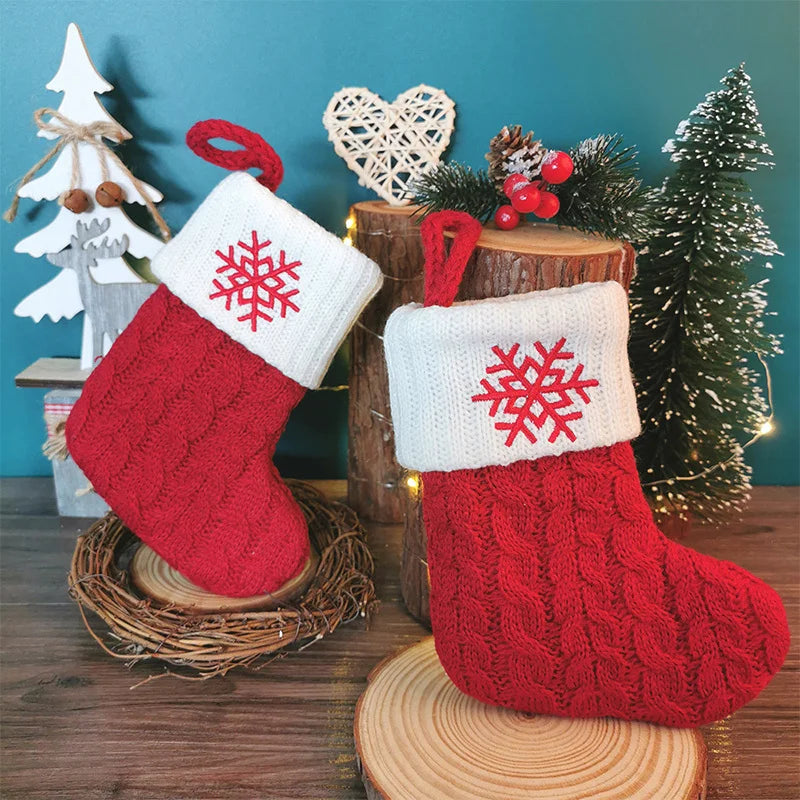 Cozy Knit Christmas Stocking – Mini Alphabet Hanging Boot Ornament