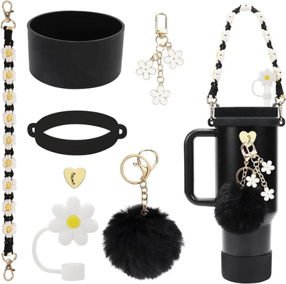✨ Ultimate Stanley Cup Accessory Kit – Handle Strap, Protective Boot & Cute Charms for 40oz Tumblers! ✨