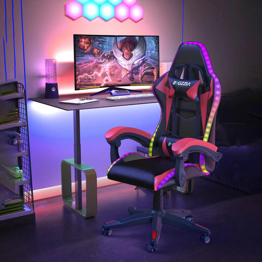 BlazeMode™ RGB Gaming Throne – LED Lights, Reclining Comfort, Pro-Level Support
