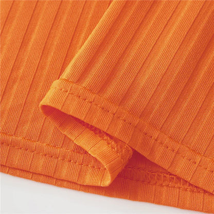 Y2K Velma-Inspired Cosplay Set – Long Sleeve Crop Top & Pleated Mini Skirt