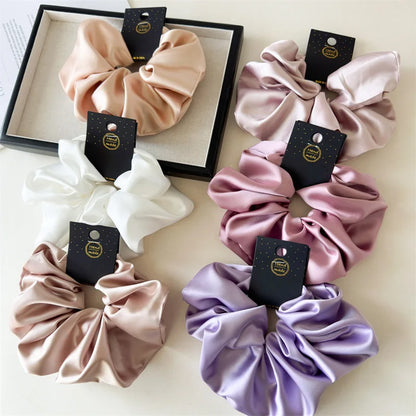 Luxury Satin Beauty Scrunchies — Soft Silk-Like Hair Ties for Everyday Glam