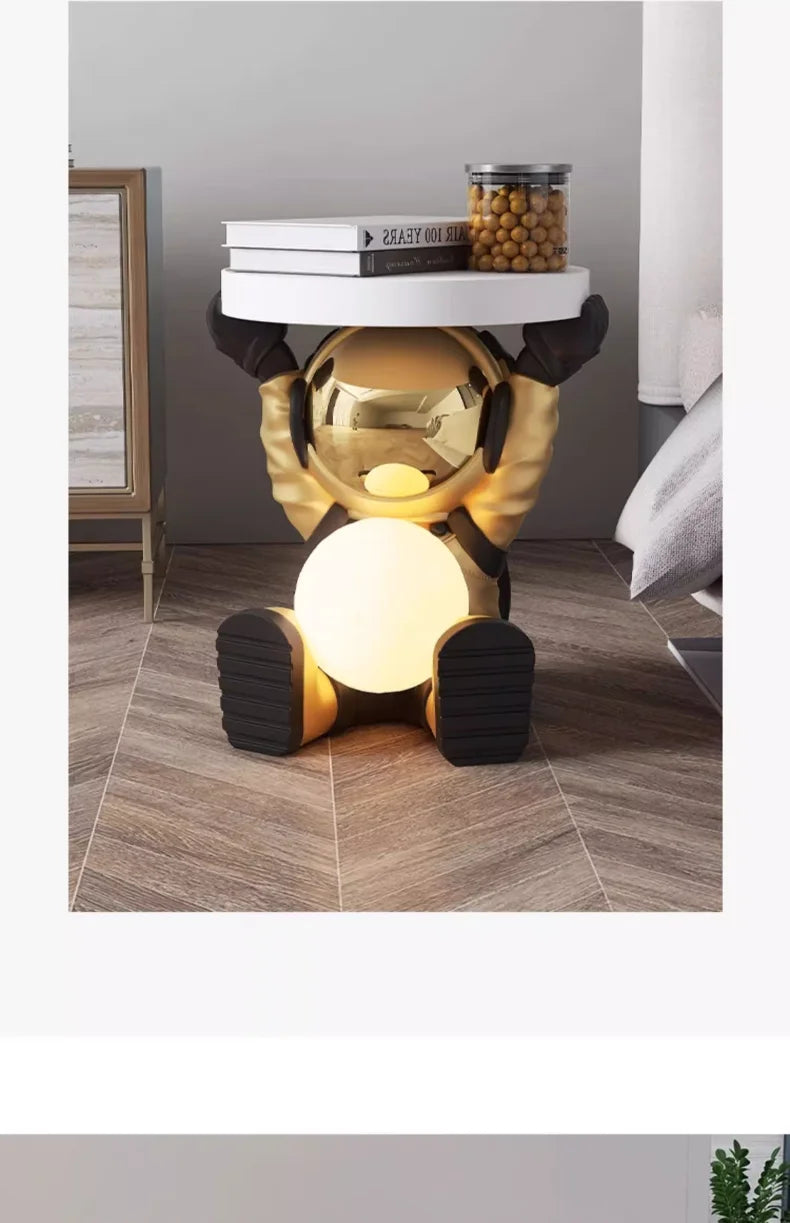 Astronaut Floor Coffee Table Home Accessories Nightstand Smart Furniture Sofa Beside Ornament Children's Room Decorative Lamps