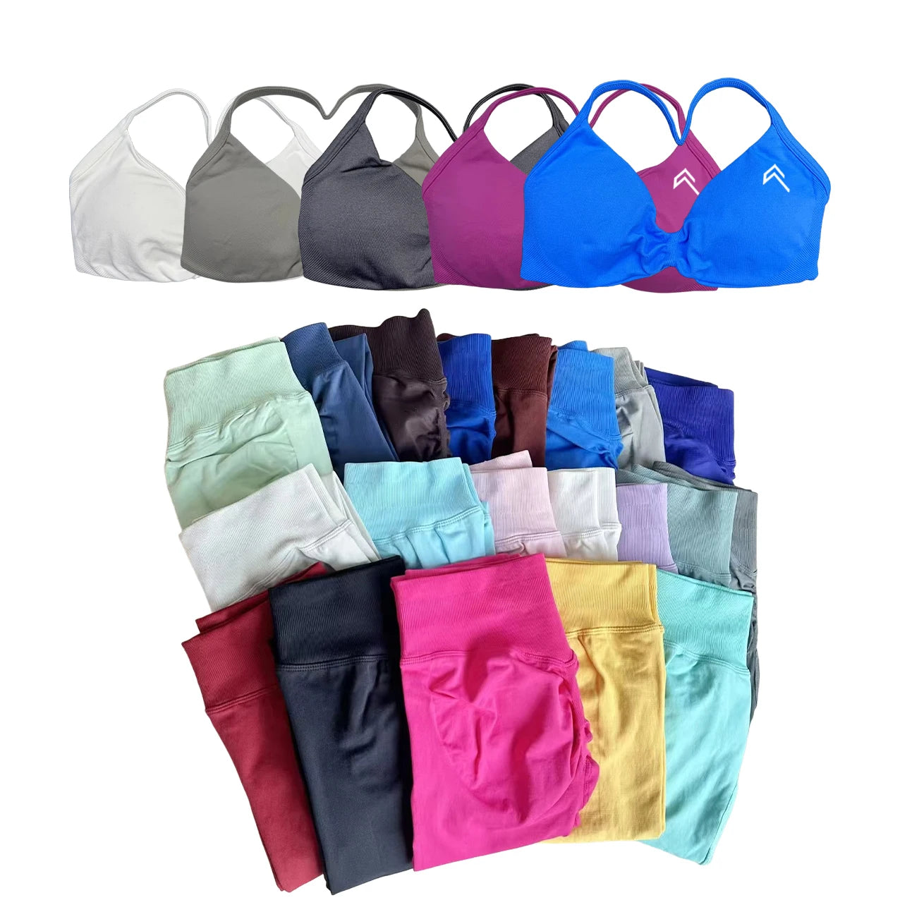 EmpowerFit™ 2-Piece Seamless Yoga Set – Supportive Cross-Back Sports Bra & High-Waist Hip-Lift Shorts