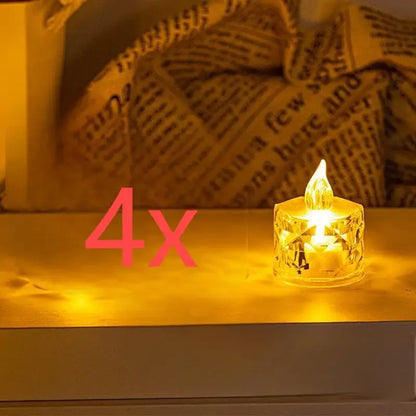 Golden Glow Crystal LED Candle Set – 3pcs Flameless & Elegant Autumn Décor Lights