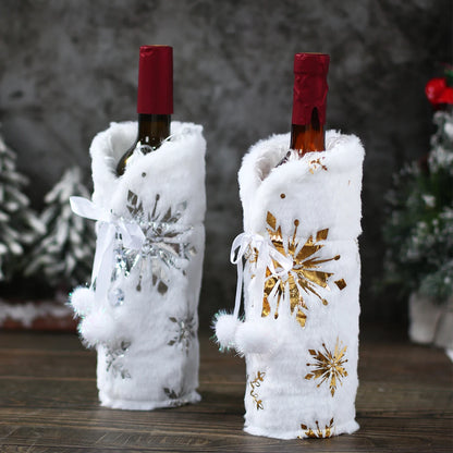 Christmas Wine Bottle Cover – Holiday Table Decor & Gift Wrap Sleeve