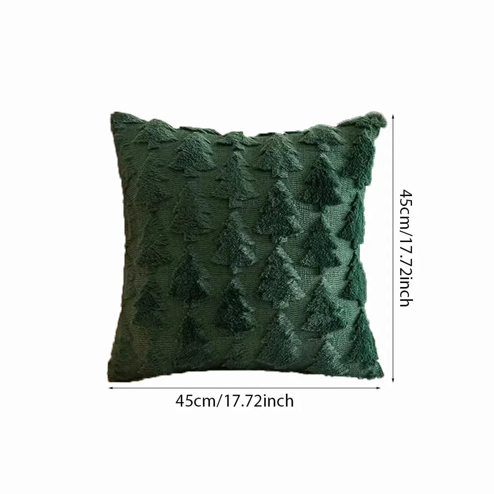 Runtow 45×45cm Christmas Tree Velvet Pillow Covers – Festive Holiday Cushion Decor