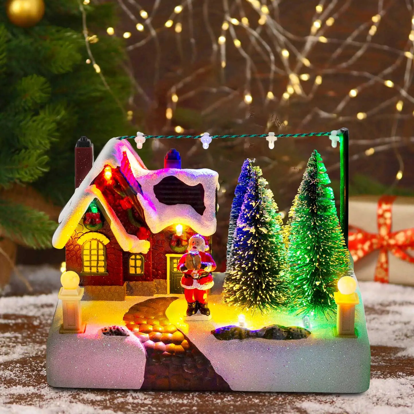 Holiday Glow™ Light-Up Christmas Village House – Snowy LED Mini Home Décor