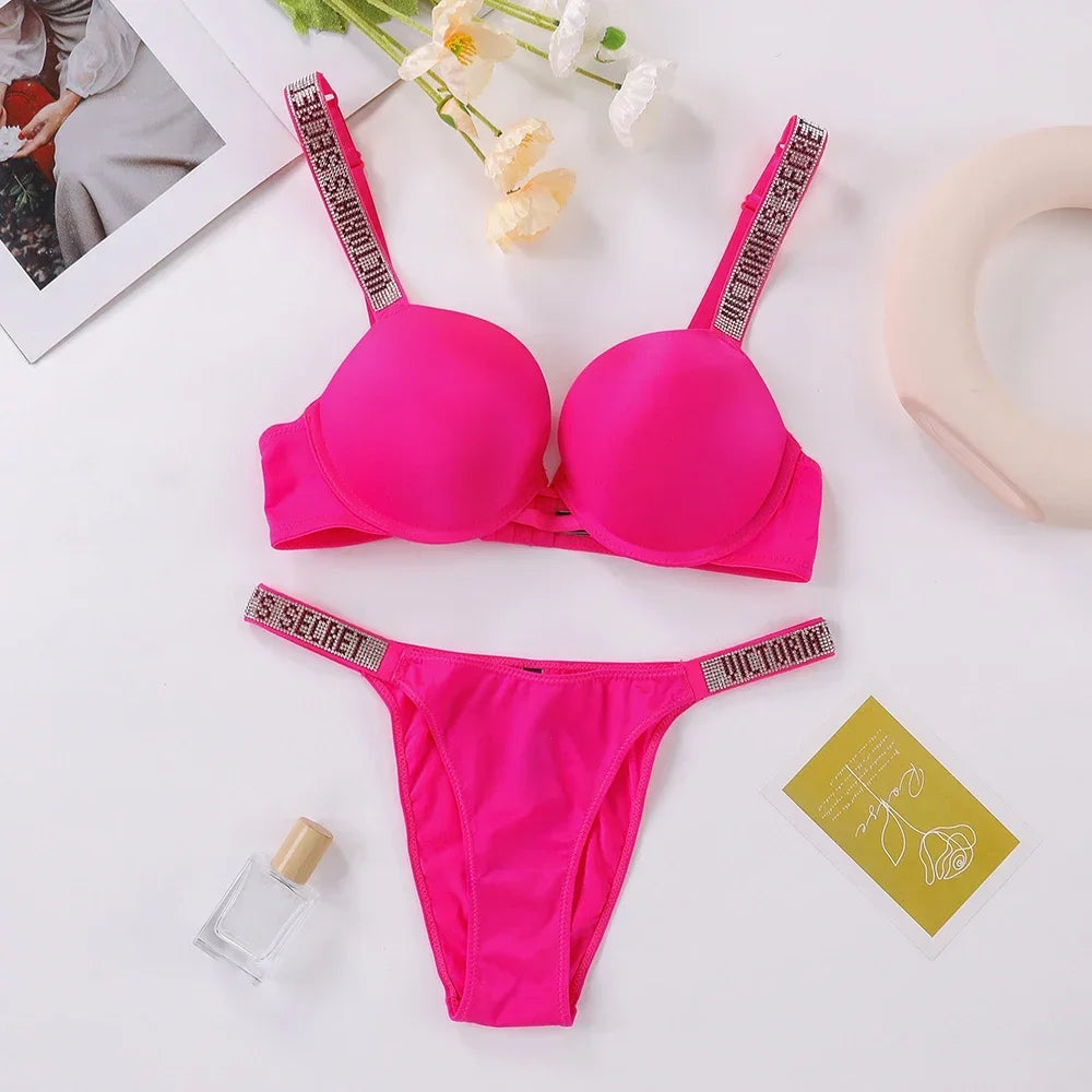 Classic Women's Fashion Lingerie Set Sexy Breathable Soft Versatile Shapewear Victoria's Secret Sexy Lingerie Bra and Panty Set