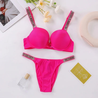 Classic Women's Fashion Lingerie Set Sexy Breathable Soft Versatile Shapewear Victoria's Secret Sexy Lingerie Bra and Panty Set