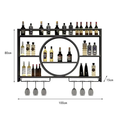 Wall Mount Wine Rack Bottle Wine Bar Cabinet Holder Adapt Single Miniature Black Cup Glass Storage Wine Cabinet Decor Szafeczki