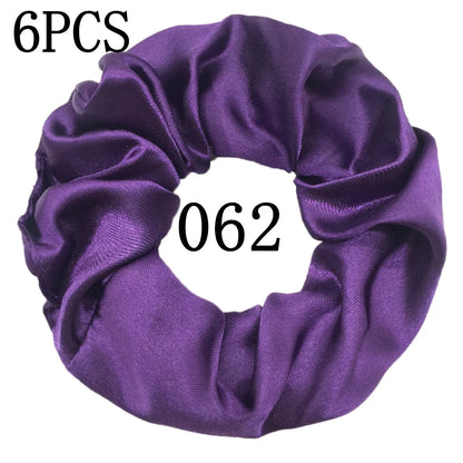 6-Pack Luxury Satin Scrunchies — Soft Silk-Like Hair Ties for Everyday Beauty & Self-Care
