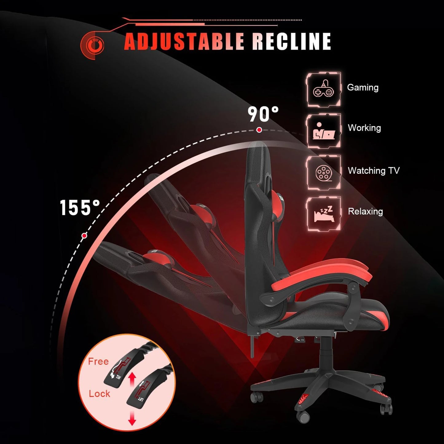 BlazeMode™ RGB Gaming Throne – LED Lights, Reclining Comfort, Pro-Level Support