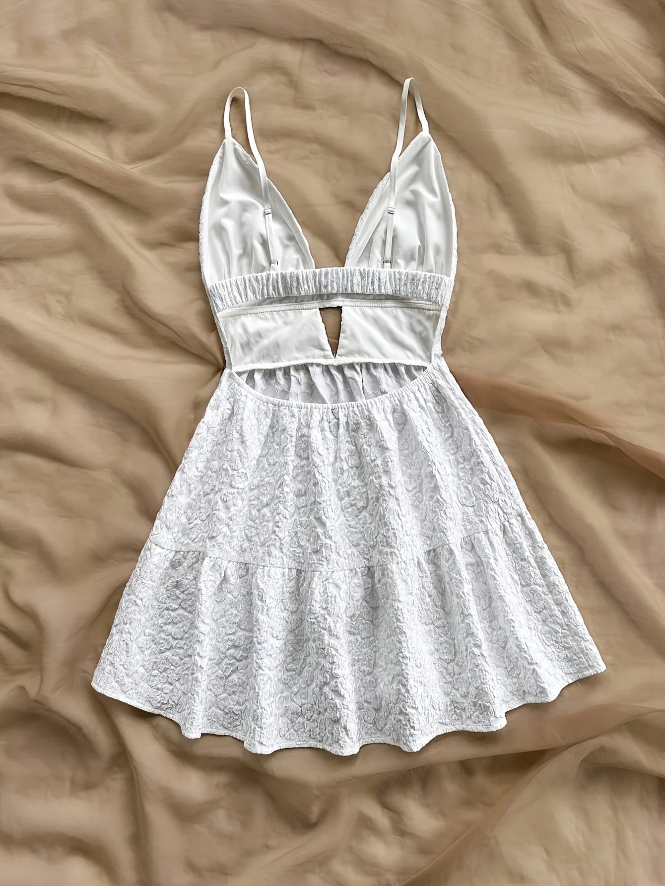 Ivory Breeze Backless Mini Dress – Strapless Summer Essential
