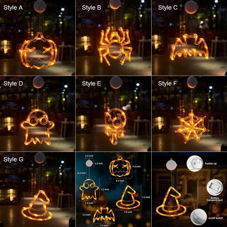 Halloween Lantern Festival Party Decoration Ghost Lantern Pumpkin Hanging Lantern Spider Web LED Suction Cup Lamp