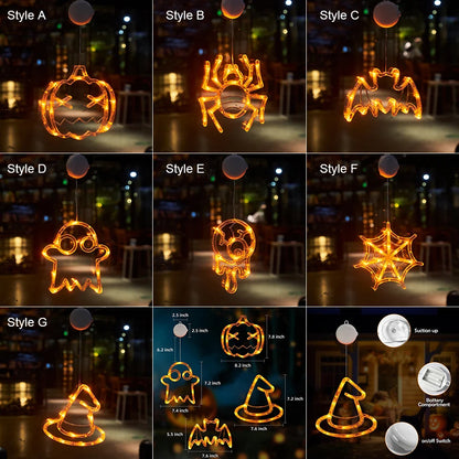 Halloween Lantern Festival Party Decoration Ghost Lantern Pumpkin Hanging Lantern Spider Web LED Suction Cup Lamp