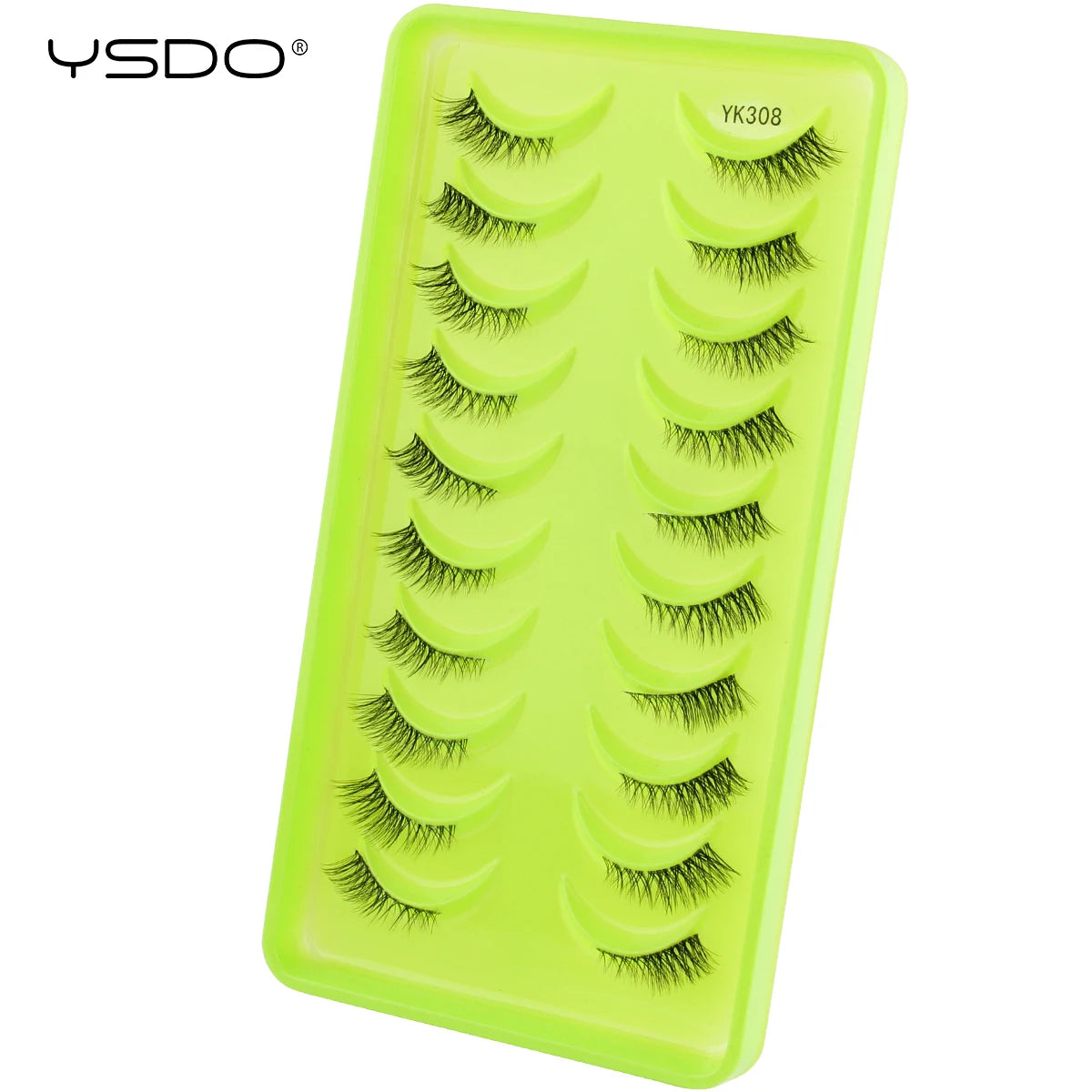YSDO Half Lash Collection – 3 or 10 Pairs Natural Cat Eye 3D Faux Mink Lashes (Lightweight, Reusable, Soft Glam Finish)