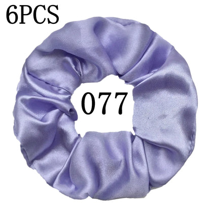 6-Pack Luxury Satin Scrunchies — Soft Silk-Like Hair Ties for Everyday Beauty & Self-Care