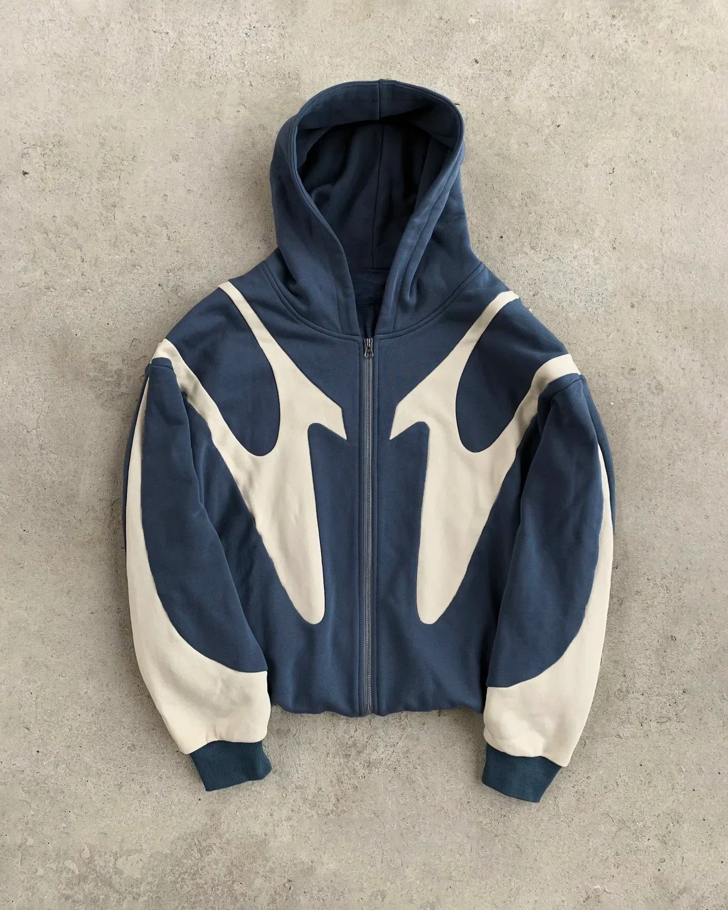 Flash Diamond Drip: Y2K Oversized Gothic Zip Hoodi