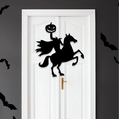 Haunted Shadows Halloween Door & Window Stickers – Skeleton, Witch, Pumpkin, and Ghost DIY Wall Decals for Spooky Home Decor