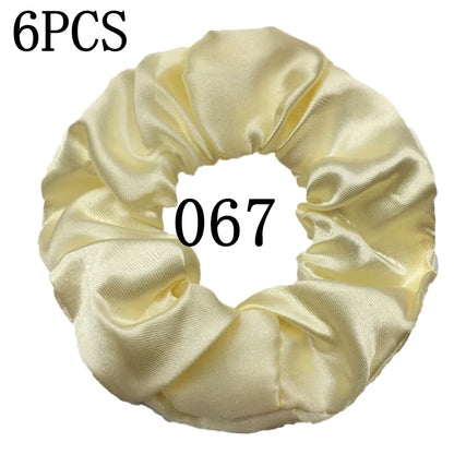 6-Pack Luxury Satin Scrunchies — Soft Silk-Like Hair Ties for Everyday Beauty & Self-Care