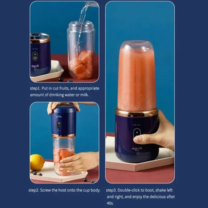 Portable Electric Juice Extractor Household Multi Function 6 Blades Mini Juice Cup Mixing Smoothies Auxiliary Food for Kitchen