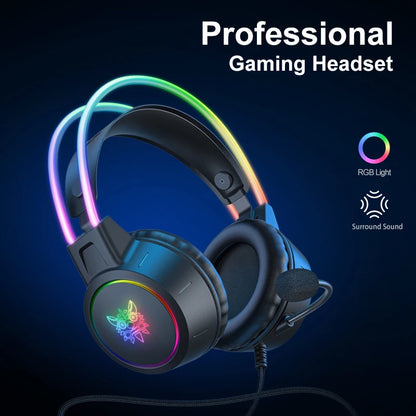 🎧 GalaxyGlow RGB Gaming Headset – LED Mic Headphones for PS5, Xbox, PC