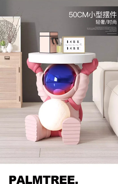 Astronaut Floor Coffee Table Home Accessories Nightstand Smart Furniture Sofa Beside Ornament Children's Room Decorative Lamps