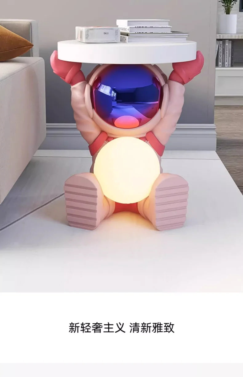 Astronaut Floor Coffee Table Home Accessories Nightstand Smart Furniture Sofa Beside Ornament Children's Room Decorative Lamps