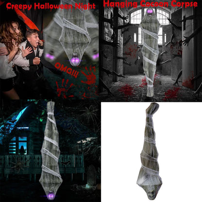 Halloween 72 Inch Life Size Hanging Creepy Cocoons Corpse Upside Down Ghost Scary Mummy Decoration Party Home Ornament Props New